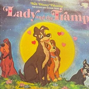 Lady and the Tramp Vintage Illustrated Cover - Pink & Yellow